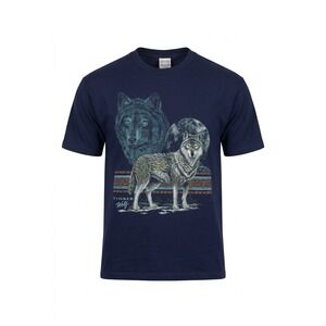 Vintage 90s Timber Wolf T‑Shirt XL Cotton Grove USA Made Wildlife Moon Flaw Seam